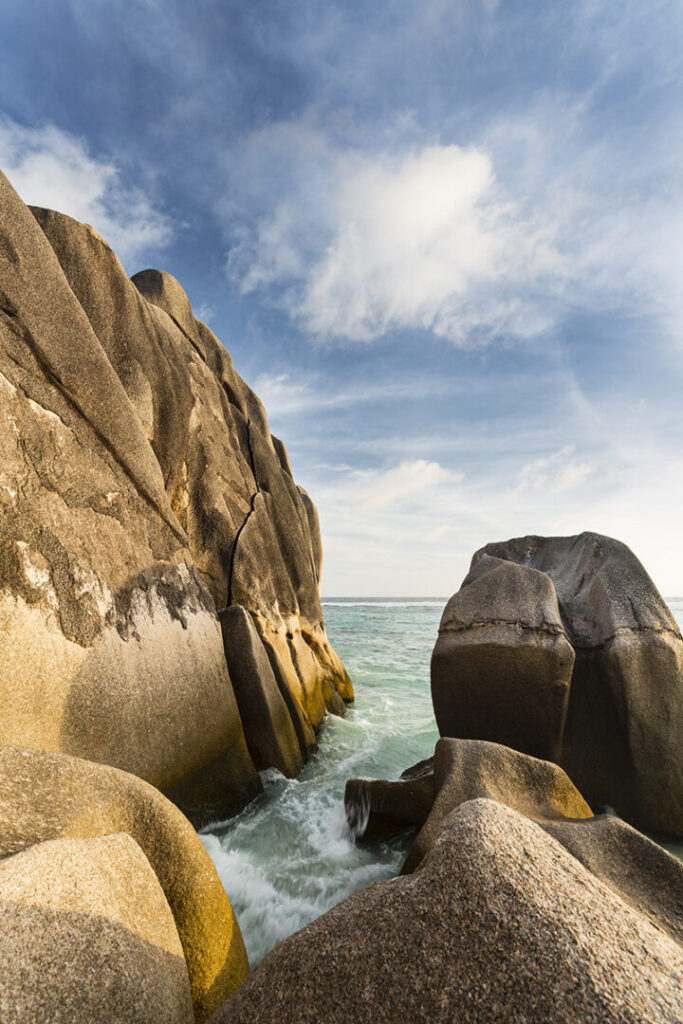 Waves Between Granite Rocks, Seychelles